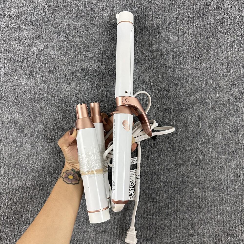 T3 Curling Iron Set 4 Barrels White Rose Gold Hair Styler Model 76583